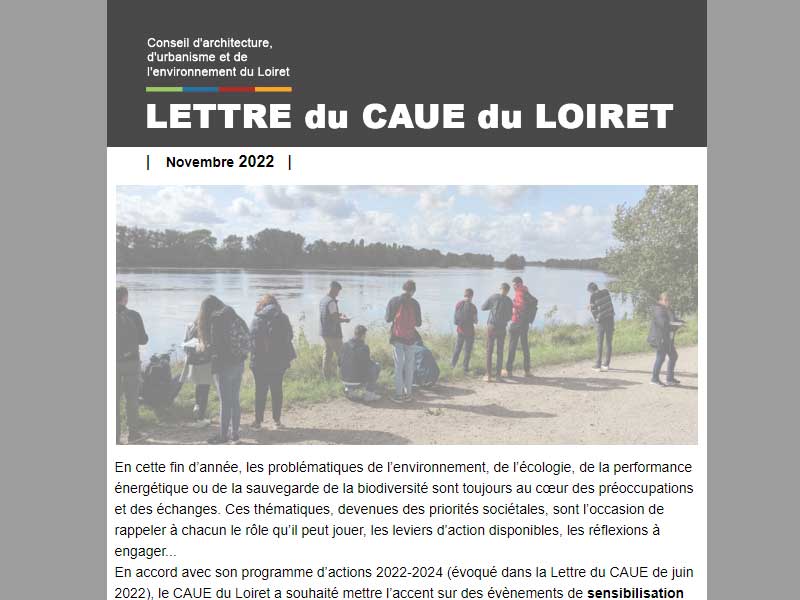 la lettre du CAUE du Loiret novembre 2022